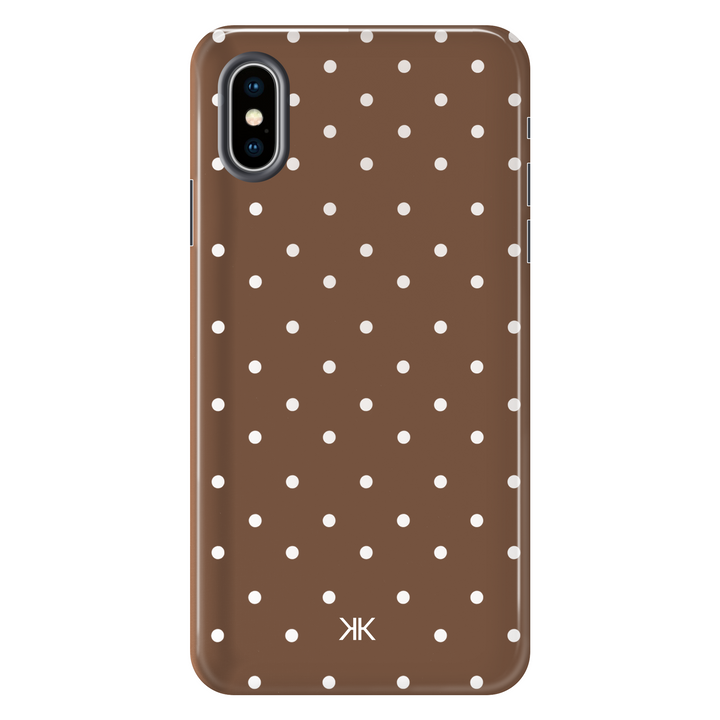 Polka Dot Brown tough phone case for iPhone X