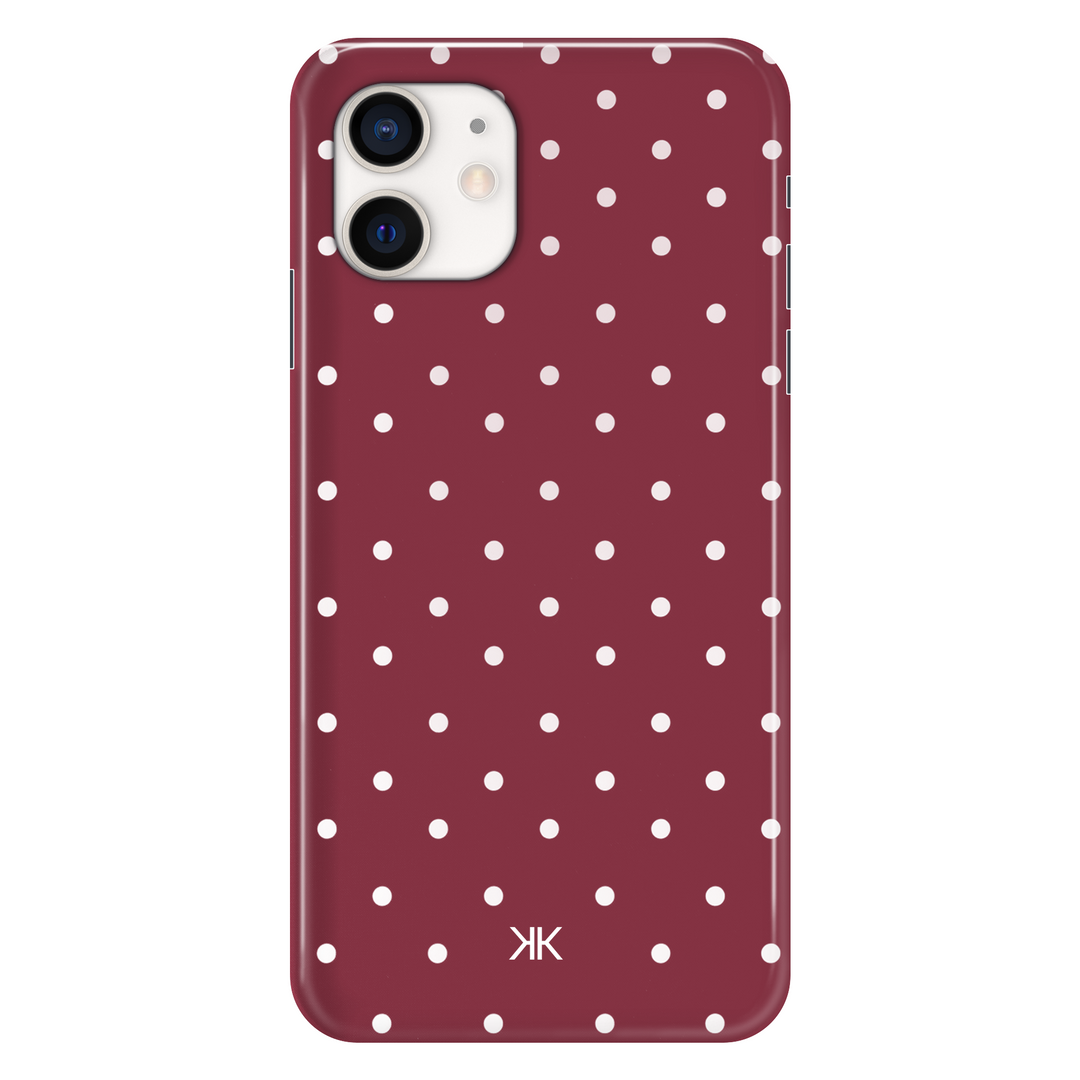 Polka Dot Burgundy phone case for iPhone 12