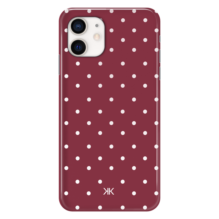 Polka Dot Burgundy phone case for iPhone 12