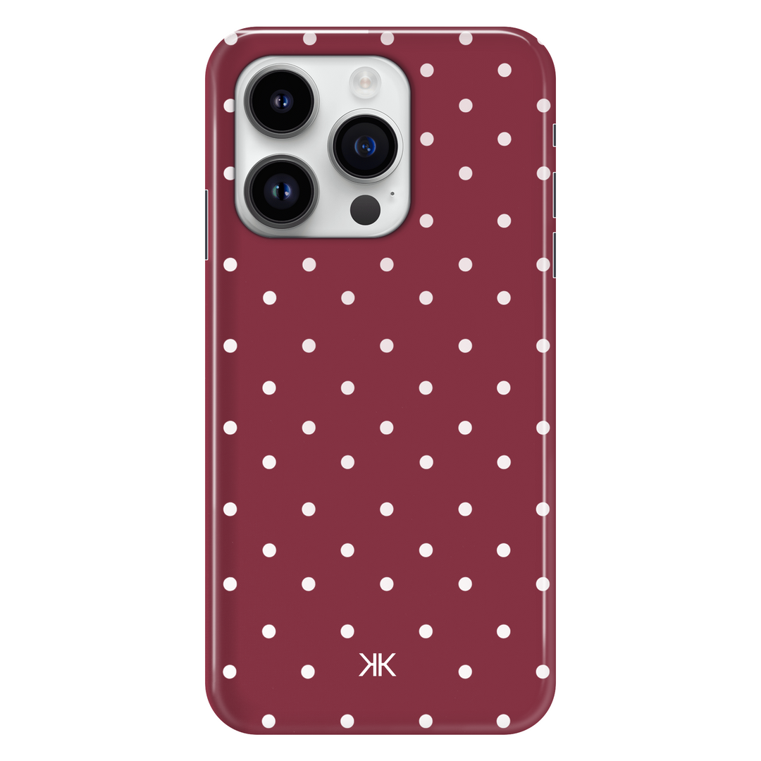 Polka Dot Burgundy phone case for iPhone 14 Pro