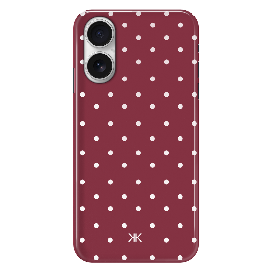 Polka Dot Burgundy phone case for iPhone 16