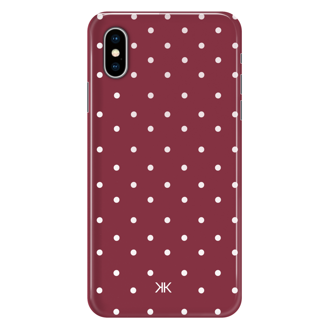 Polka Dot Burgundy phone case for iPhone X