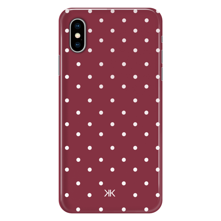 Polka Dot Burgundy phone case for iPhone X
