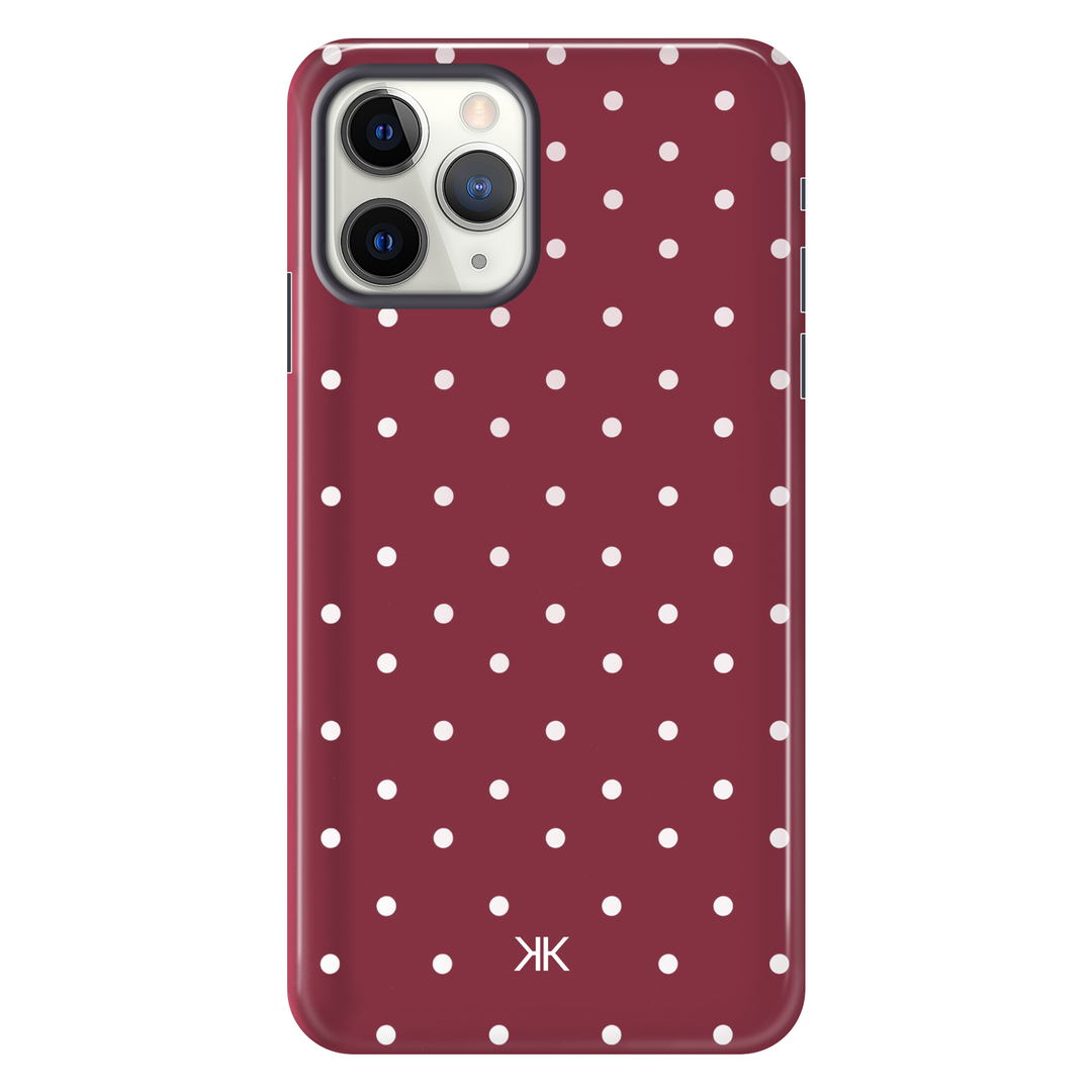 Polka Dot Burgundy tough phone case for iPhone 11 Pro