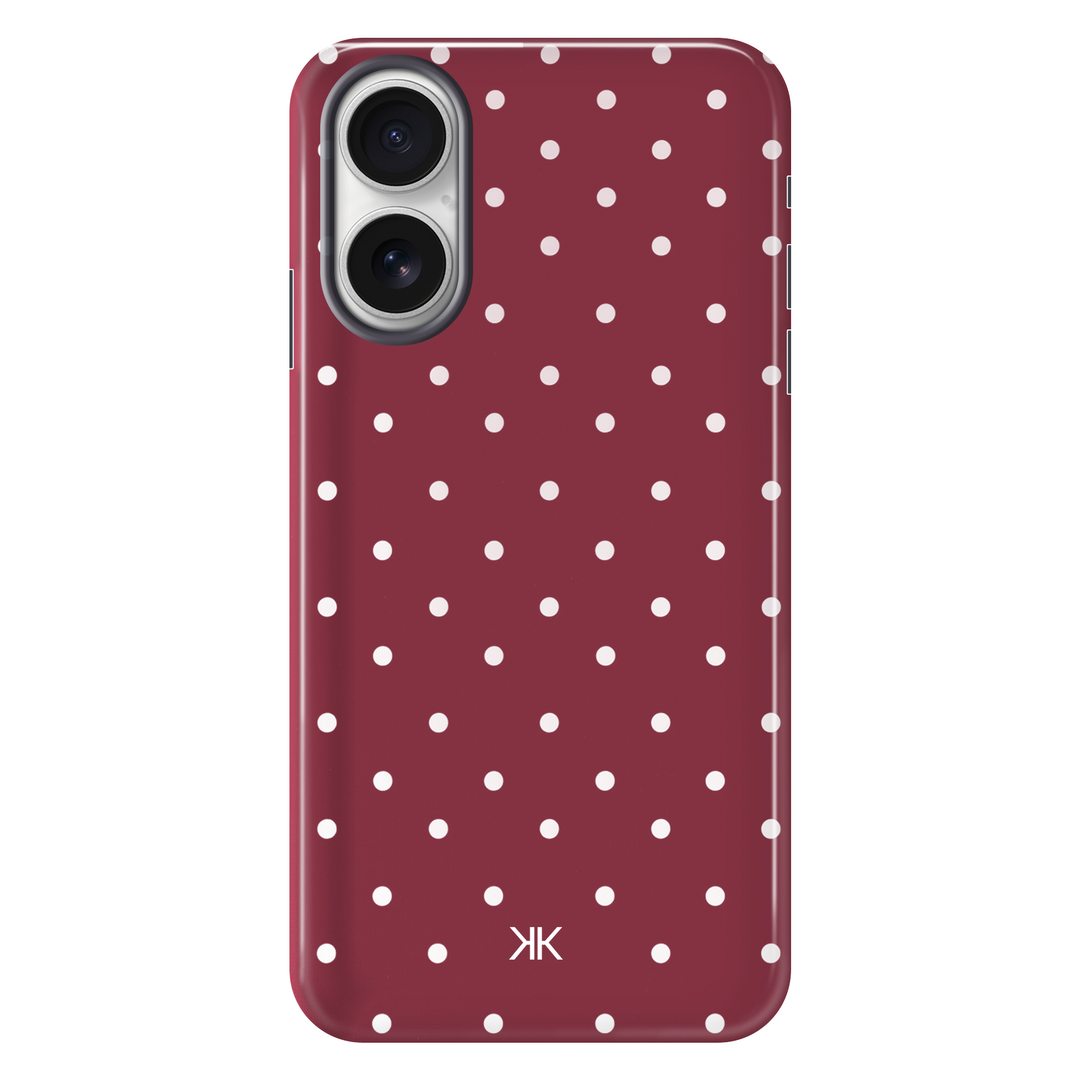 Polka Dot Burgundy tough phone case for iPhone 16