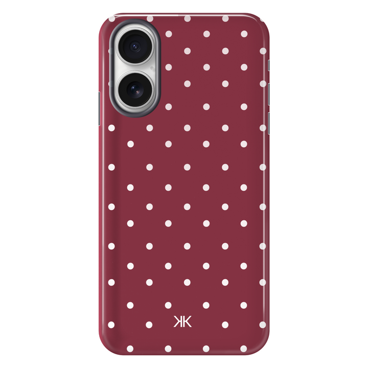 Polka Dot Burgundy tough phone case for iPhone 16