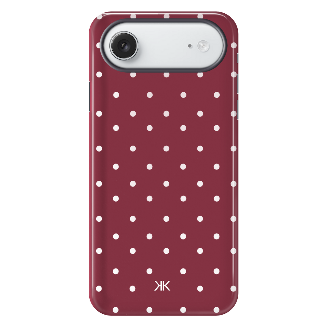 Polka Dot Burgundy tough phone case for iPhone 17 Air
