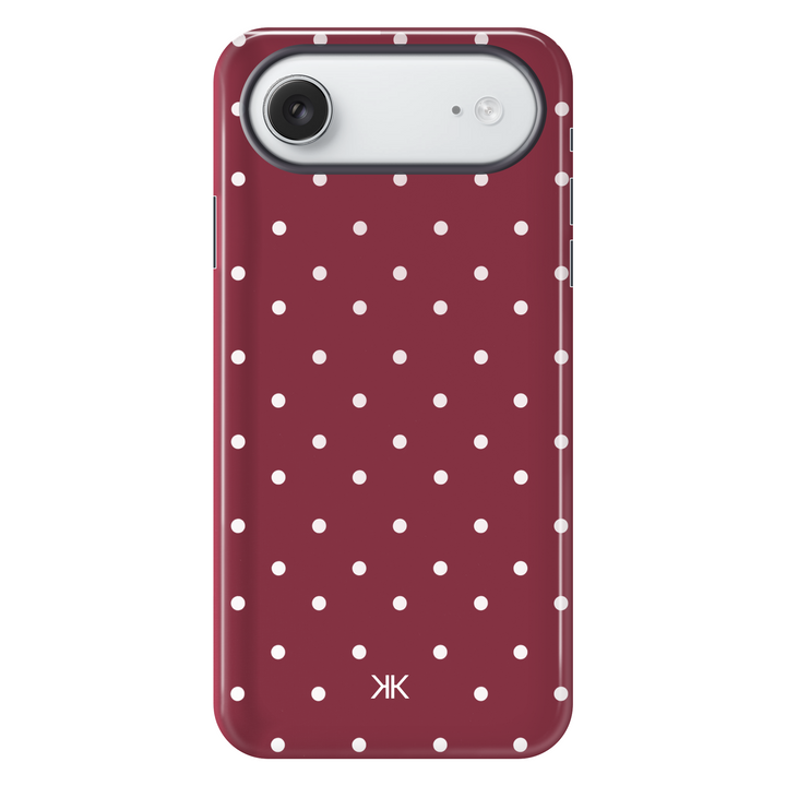 Polka Dot Burgundy tough phone case for iPhone 17 Air