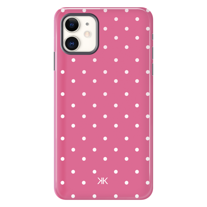 Polka Dot Pink tough phone case for iPhone 11