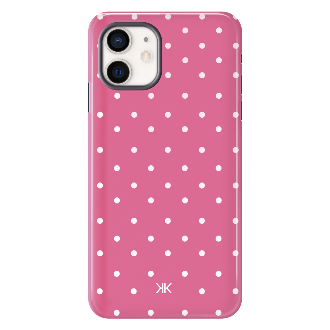 Polka Dot Pink tough phone case for iPhone 12