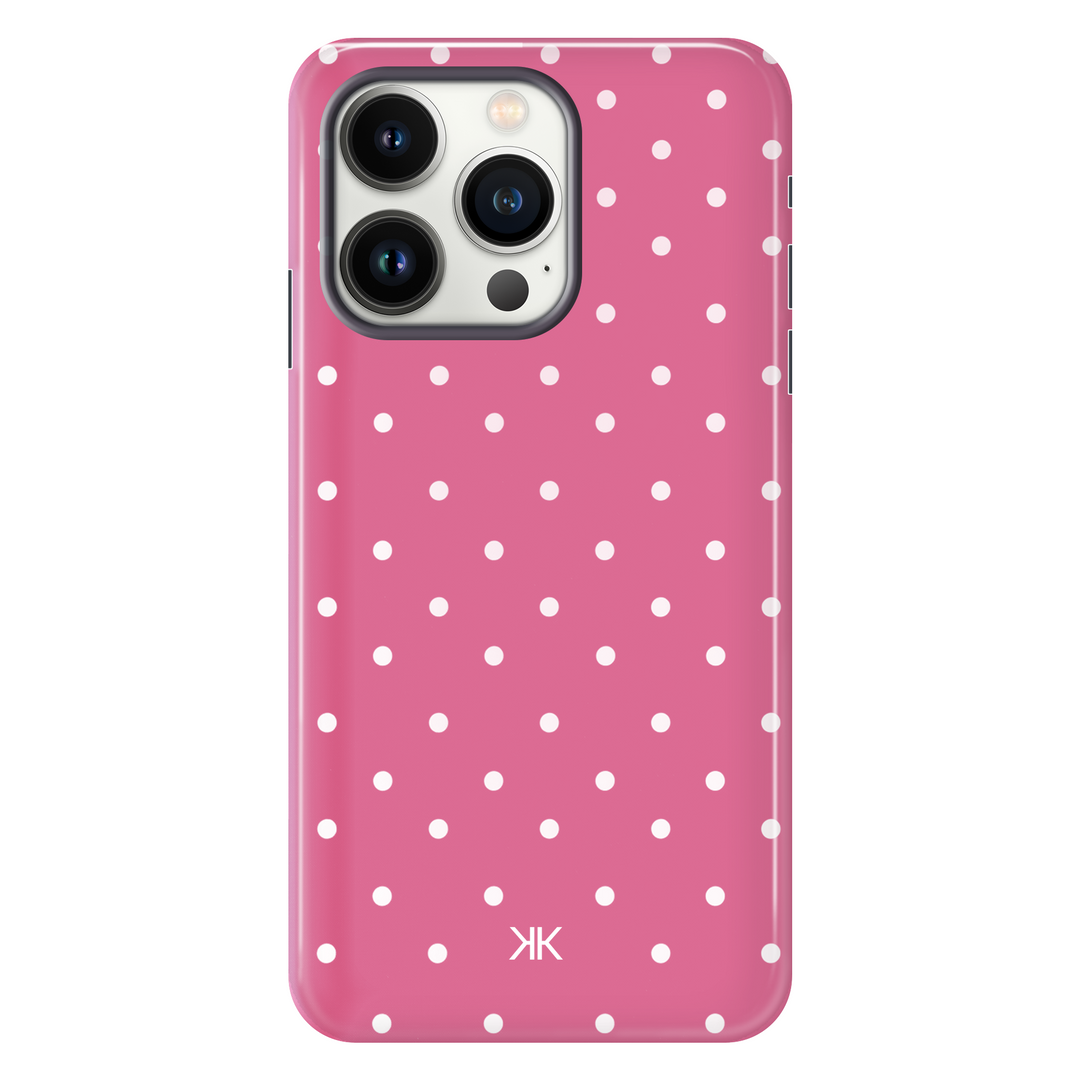 Polka Dot Pink tough phone case for iPhone 13 Pro