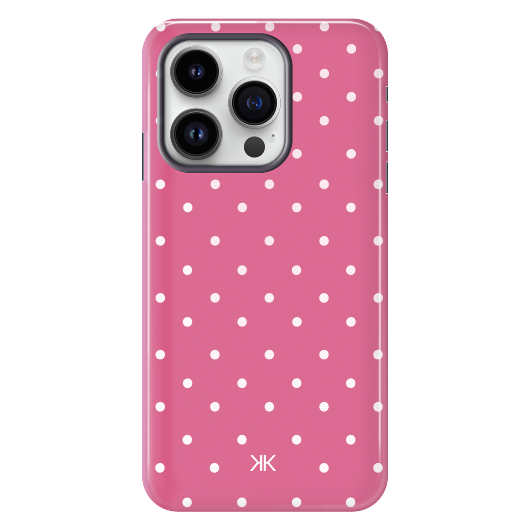 Polka Dot Pink tough phone case for iPhone 14 Pro
