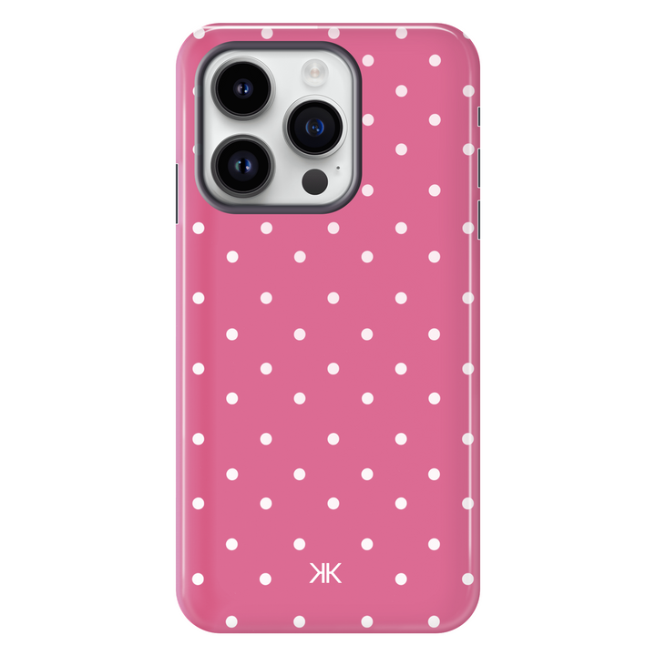 Polka Dot Pink tough phone case for iPhone 14 Pro