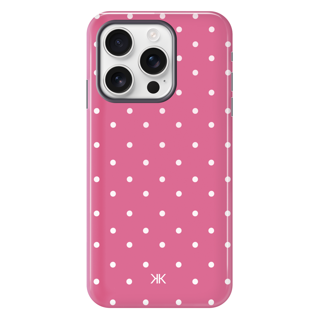 Polka Dot Pink tough phone case for iPhone 16 Pro