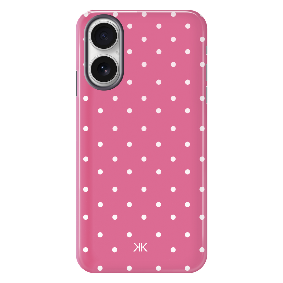 Polka Dot Pink tough phone case for iPhone 16