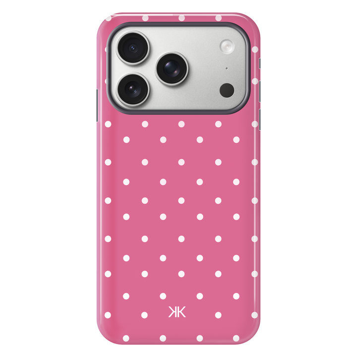 Polka Dot Pink tough phone case for iPhone 17 Pro