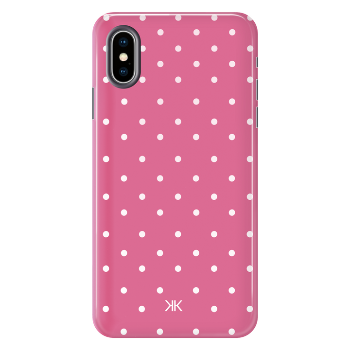 Polka Dot Pink tough phone case for iPhone X