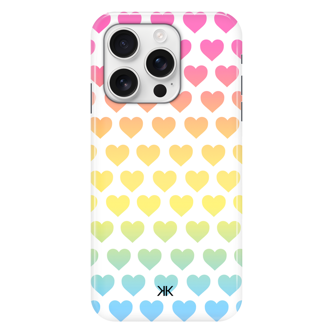 Rainbow Hearts phone case for iPhone 16 Pro