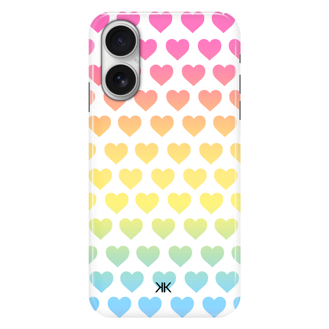 Rainbow Hearts phone case for iPhone 16