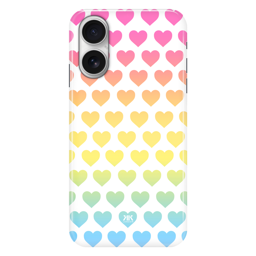 Rainbow Hearts phone case for iPhone 16