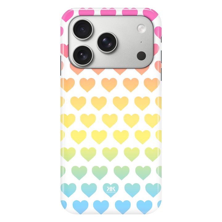 Rainbow Hearts phone case for iPhone 17 Pro