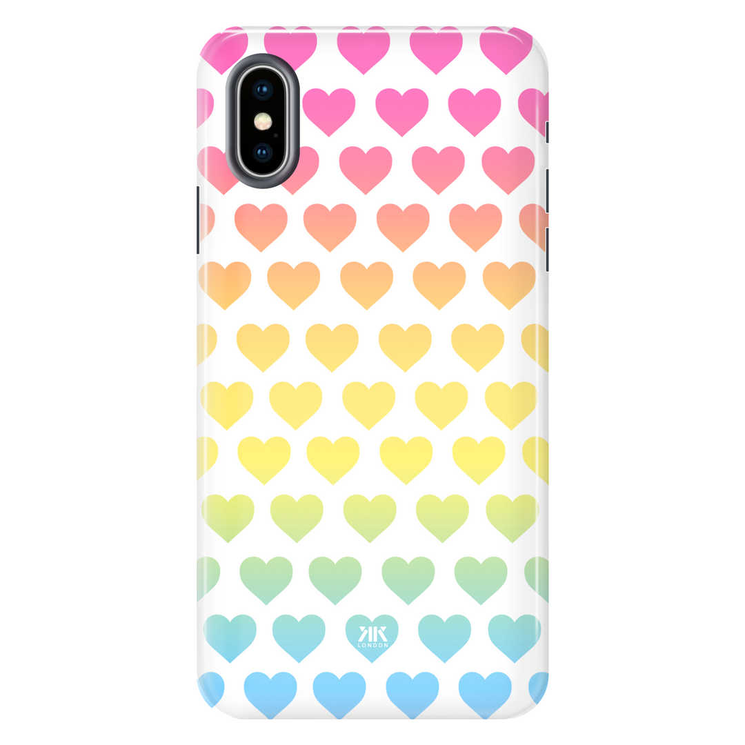 Rainbow Hearts tough phone case for iPhone X