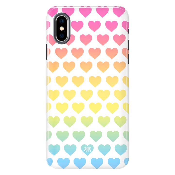 Rainbow Hearts tough phone case for iPhone X