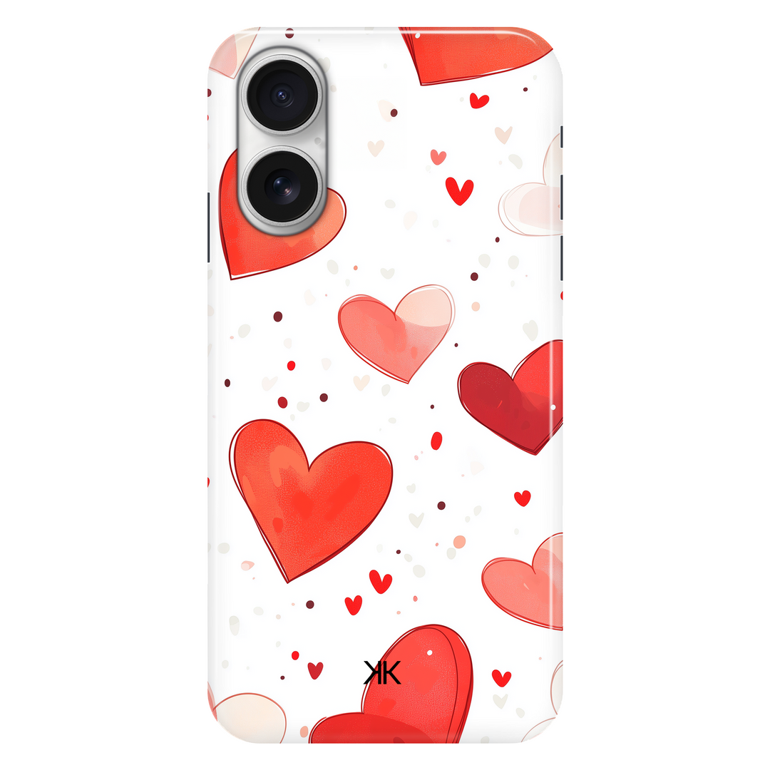 Red Hearts phone case for iPhone 16