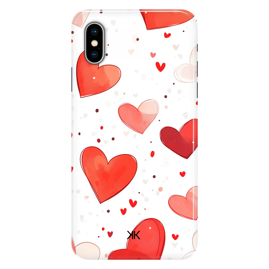 Red Hearts phone case for iPhone X