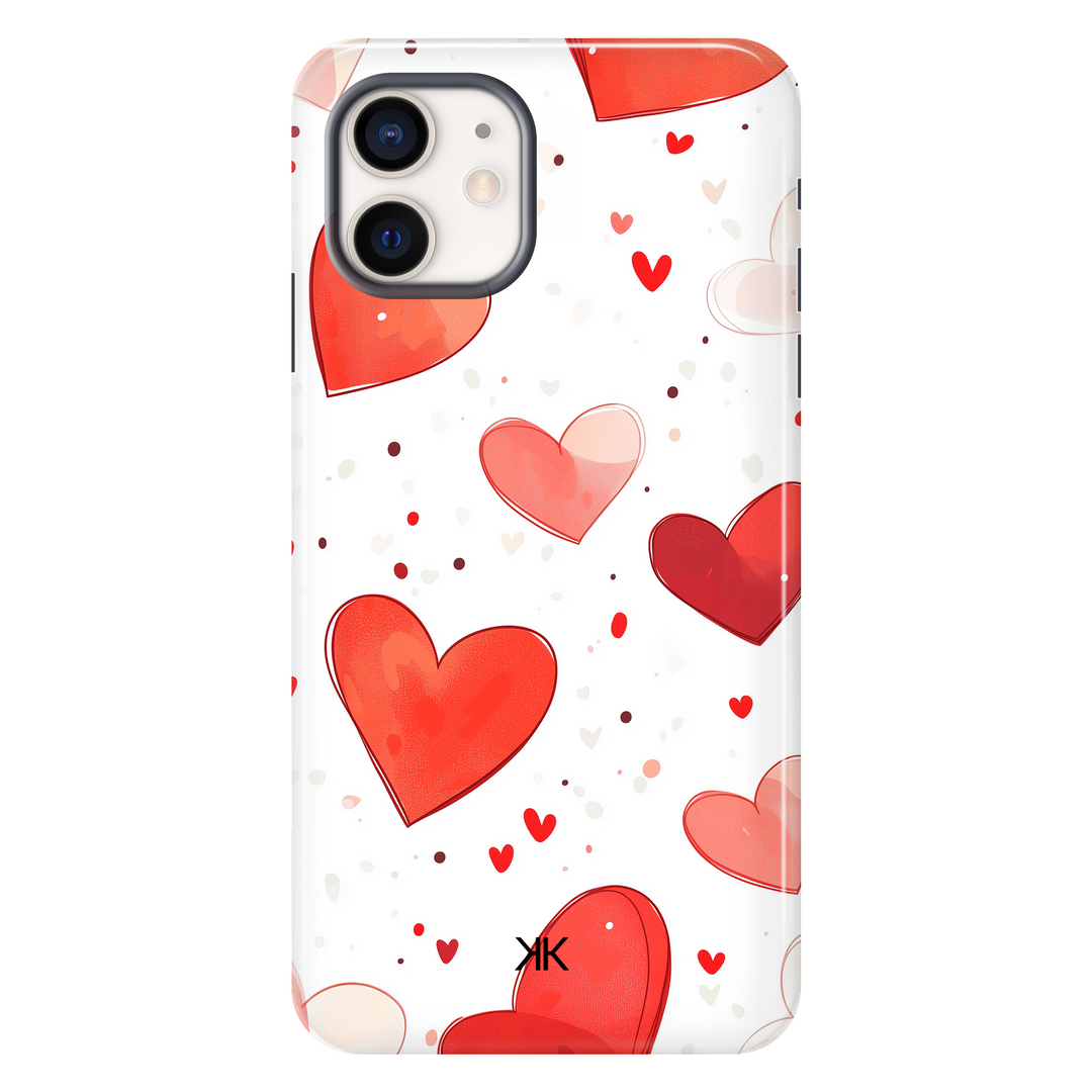 Red Hearts Phone Case - Tough Case - iphone-12