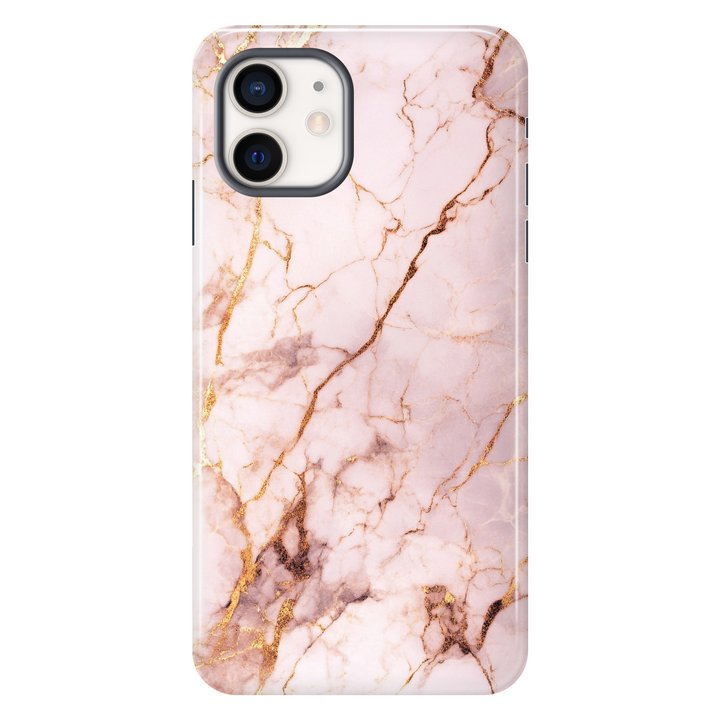Rose Gold Marble tough phone case for iPhone 12