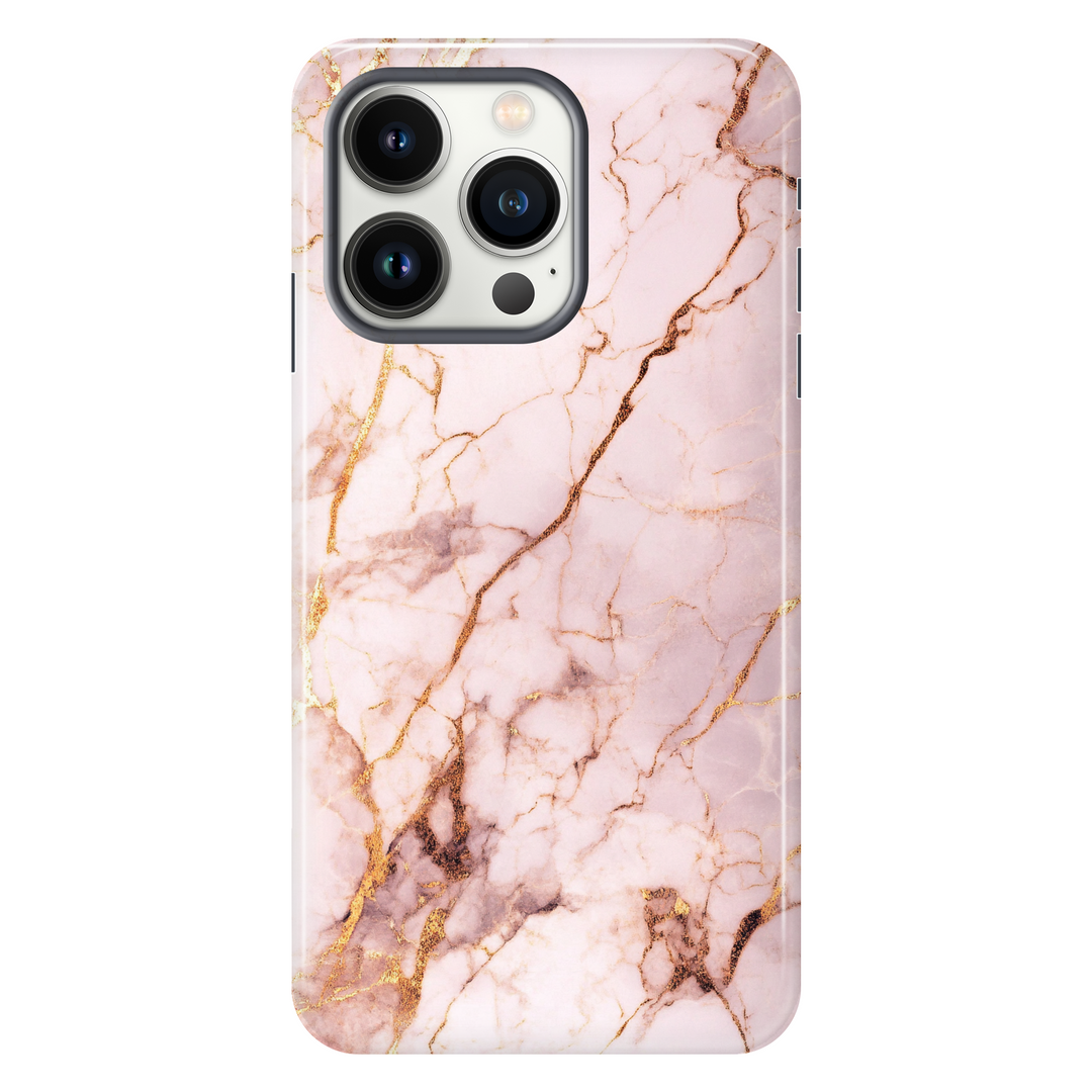 Rose Gold Marble tough phone case for iPhone 13 Pro