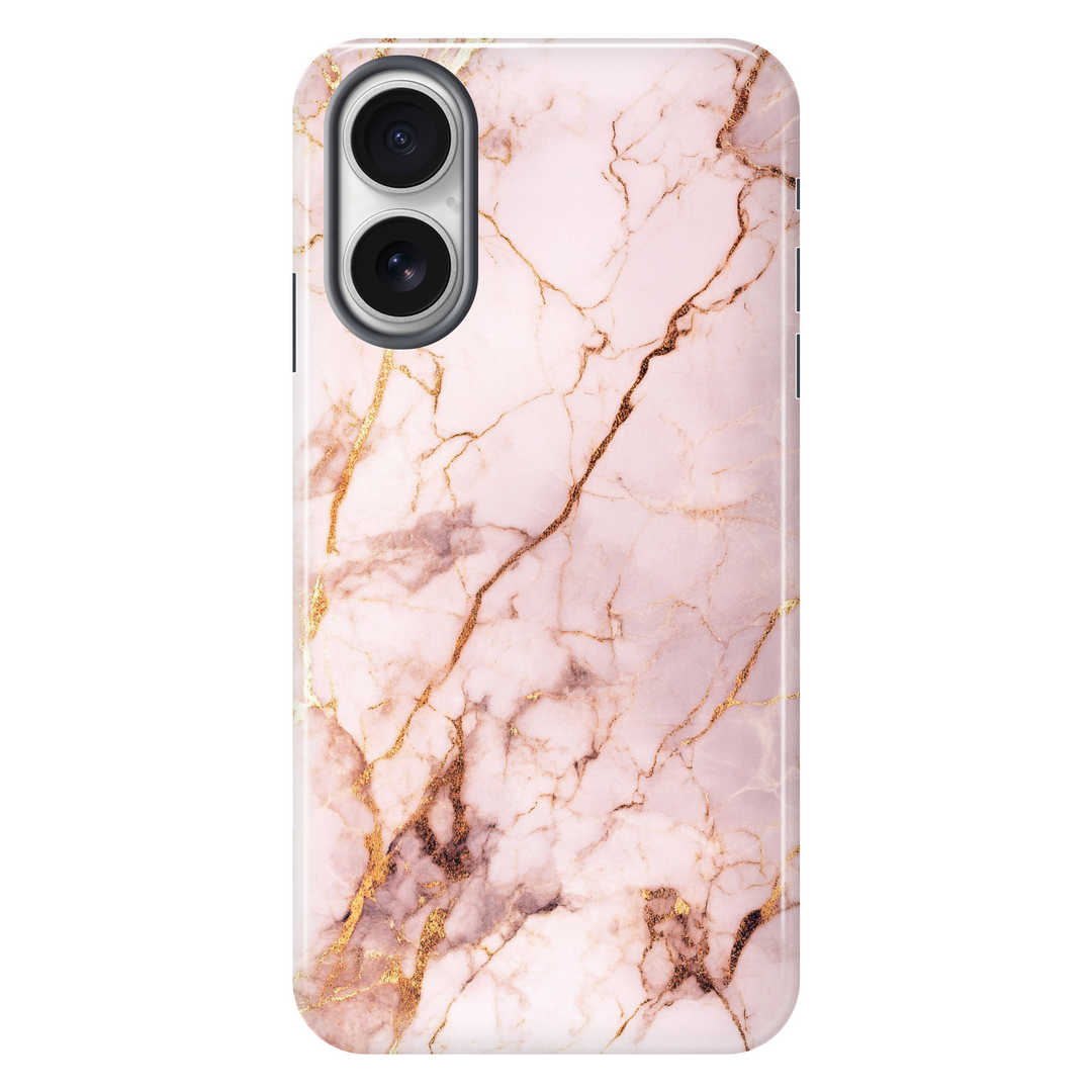Rose Gold Marble tough phone case for iPhone 16