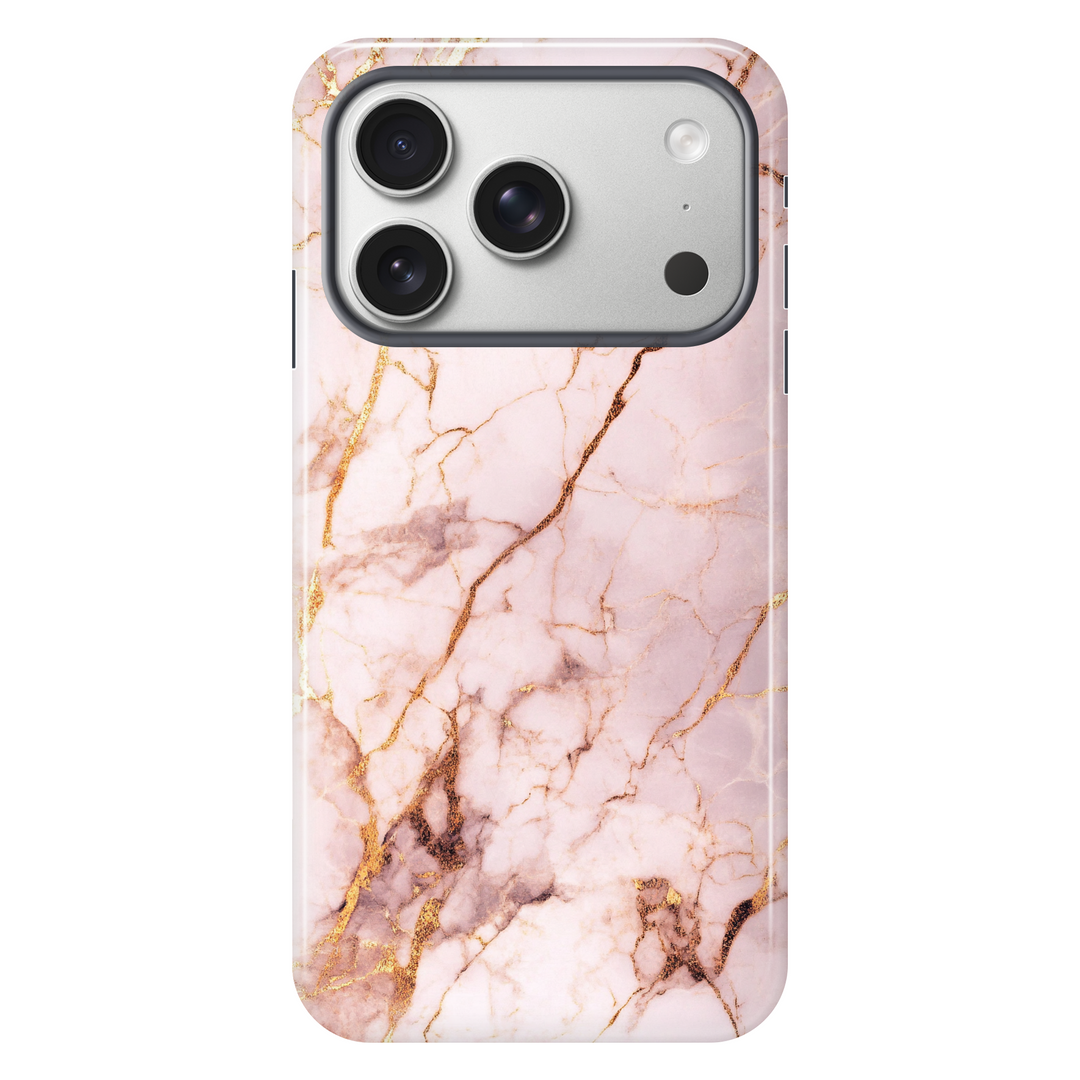 Rose Gold Marble tough phone case for iPhone 17 Pro