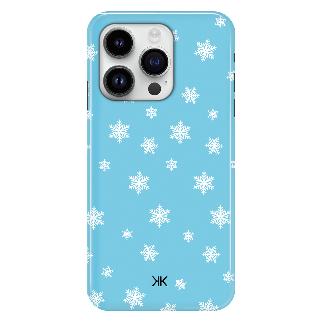 Blue Snowflake Christmas phone case for iPhone 14 Pro