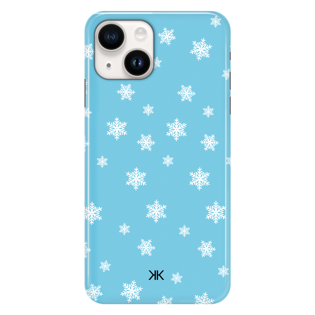 Blue Snowflake Christmas phone case for iPhone 14