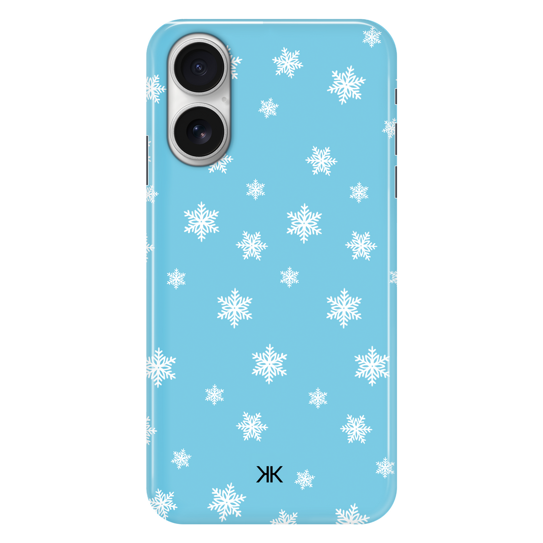 Blue Snowflake Christmas phone case for iPhone 16