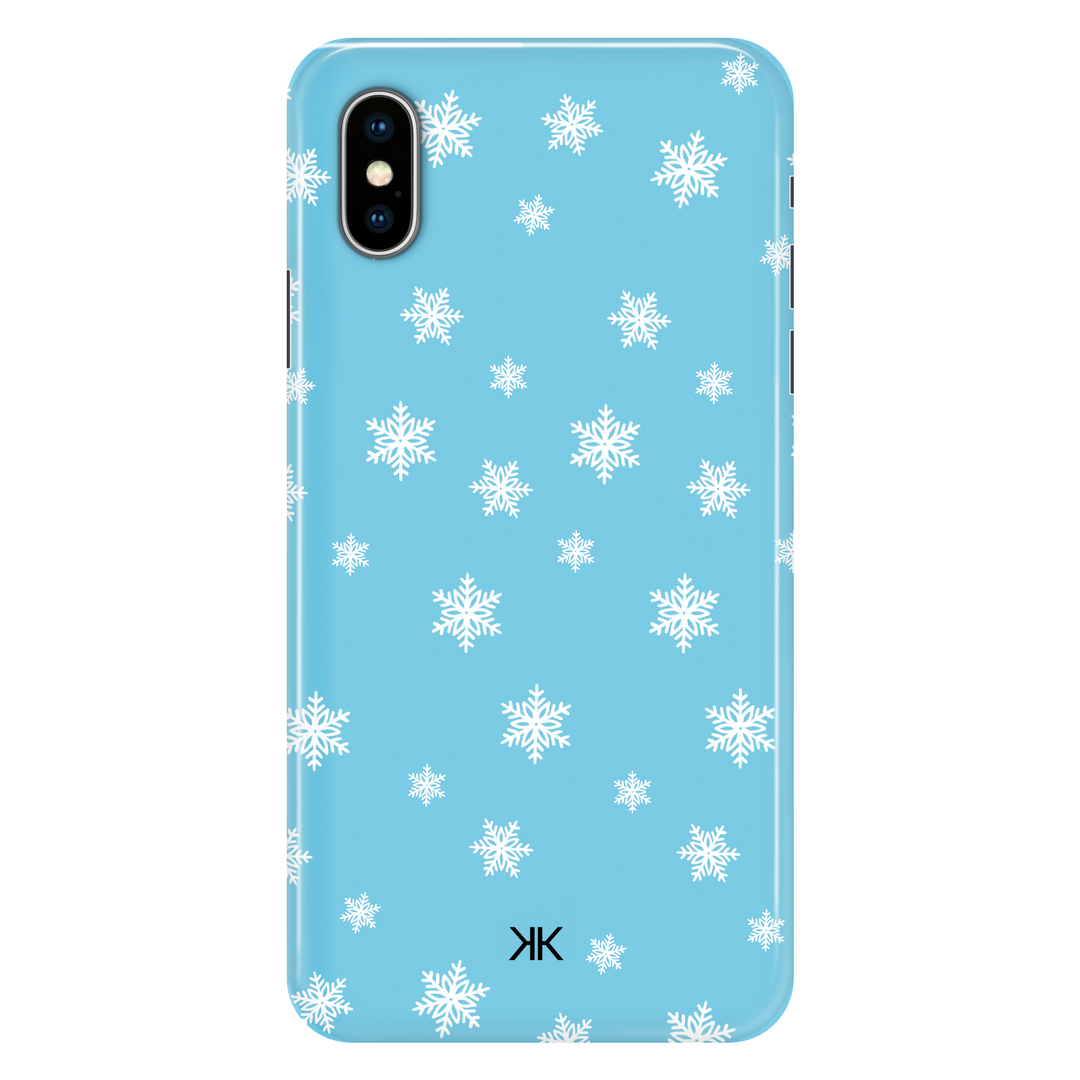 Blue Snowflake Christmas phone case for iPhone X