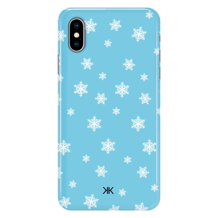 Blue Snowflake Christmas phone case for iPhone X