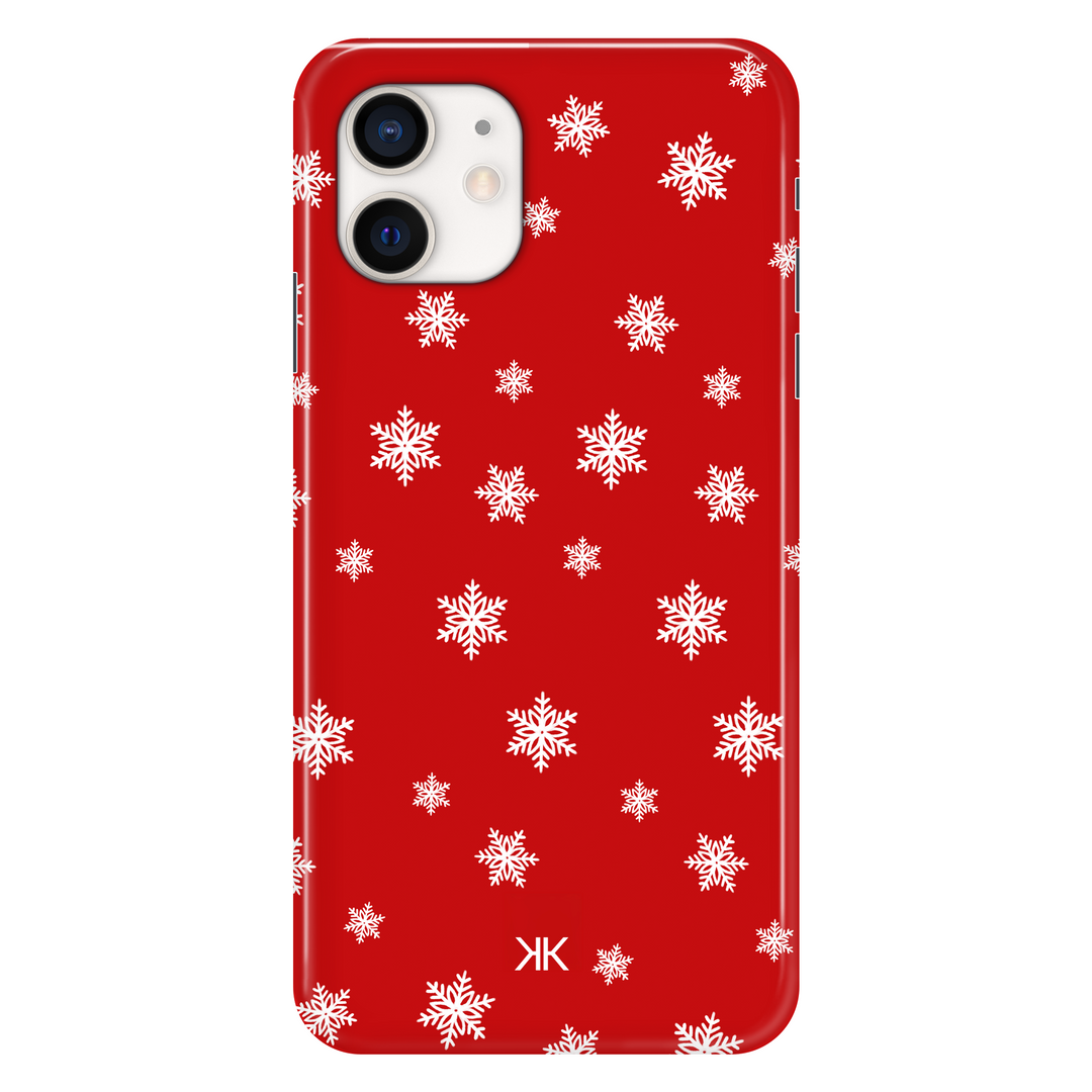 Red Snowflake Christmas phone case for iPhone 12