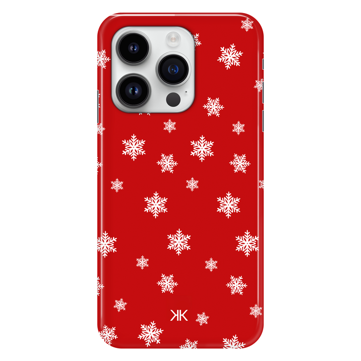 Red Snowflake Christmas phone case for iPhone 14 Pro