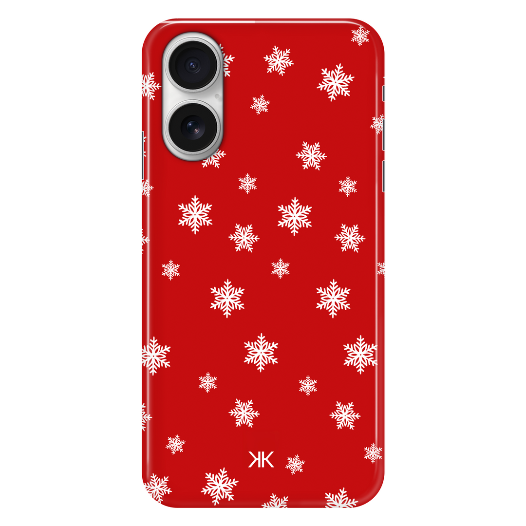 Red Snowflake Christmas phone case for iPhone 16