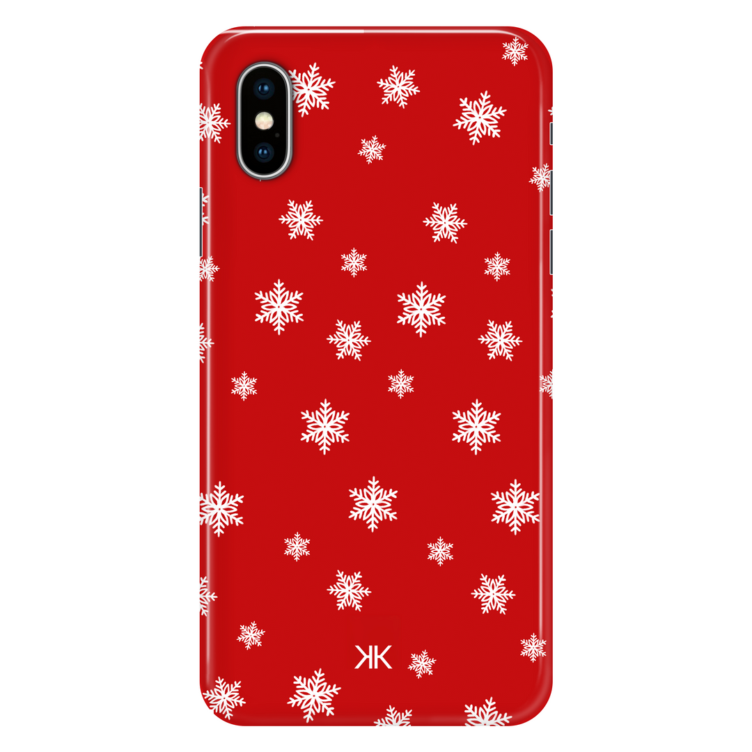 Red Snowflake Christmas phone case for iPhone X