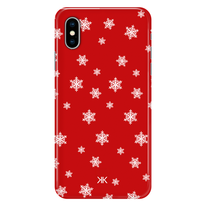 Red Snowflake Christmas phone case for iPhone X