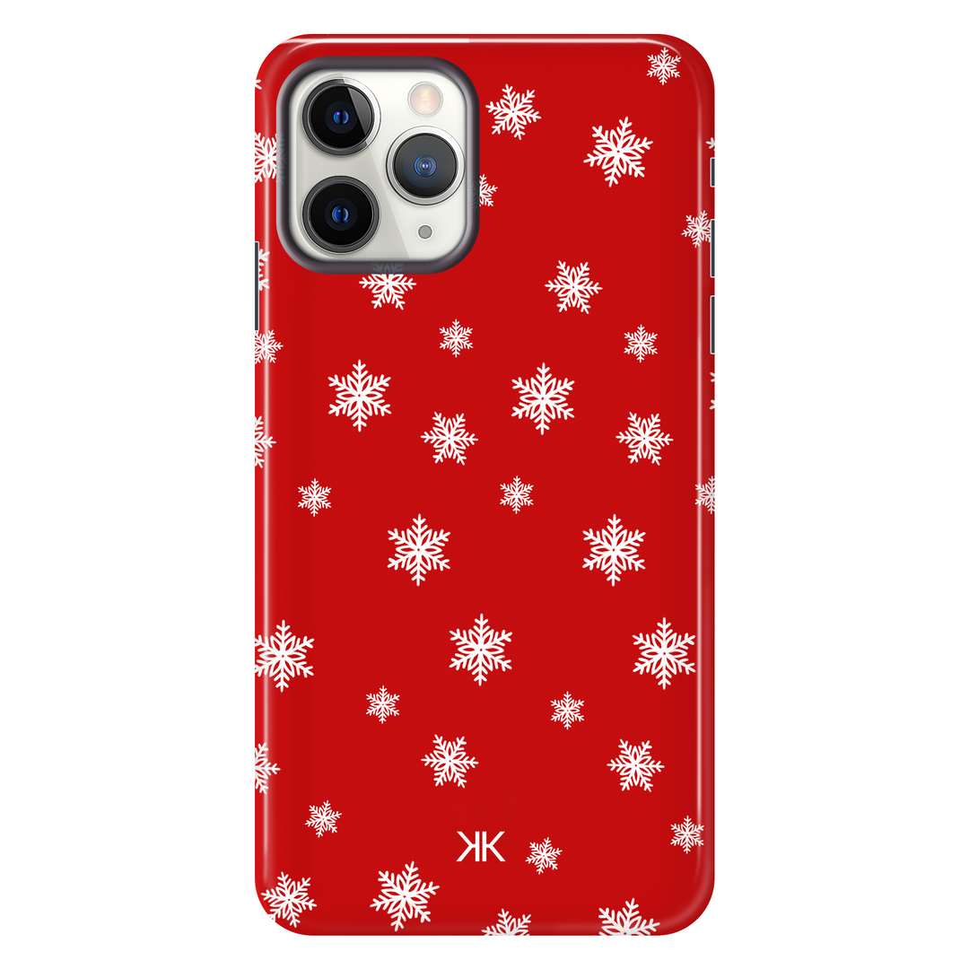 Red Snowflake Christmas Phone Case - Tough Case - iphone-11-pro