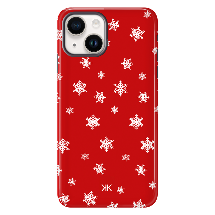 Red Snowflake Christmas Phone Case - Tough Case - iphone-14