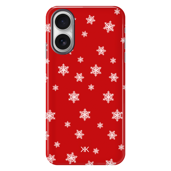 Red Snowflake Christmas Phone Case - Tough Case - iphone-16