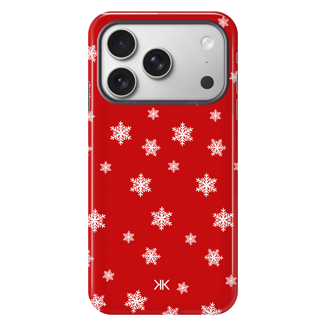 Red Snowflake Christmas Phone Case - Tough Case - iphone-17-pro