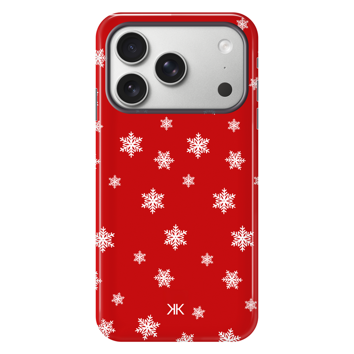Red Snowflake Christmas Phone Case - Tough Case - iphone-17-pro