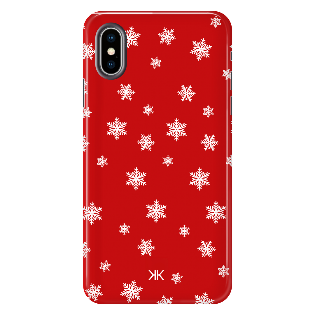 Red Snowflake Christmas Phone Case - Tough Case - iphone-x